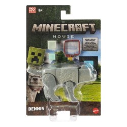 Mattel Figura articulada Minecraft Dennis el lobo 11 cm longitud Inspirado en “Una película de Minecraft”, JFR44 edad + 6 años