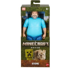 Mattel Minecraft Steve Figura de acción articulado 30cm Inspirado en “Una película de Minecraft”, JGG67  edad +6 años