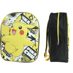 Mochila escolar de Pokemon con dibujo de Pikachu en el frontal en 3D relieve tamaño 40x30x15cm producto oficial