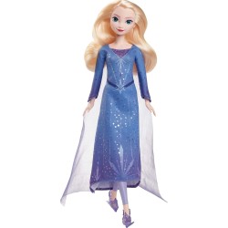 Mattel Disney Frozen El festival del invierno Elsa patinadora, Muñeca princesa rubia con vestido invernal, capa y patines para e