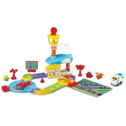 VTech - Aeropuerto Aventuras TutTut Bólidos, Pistas y Coches de Juguete +1 año, Circuito para Combinar, Incluye Jet el avión