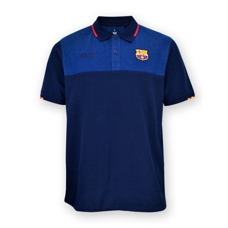 Polo Fútbol Club Barcelona Azul Marino – Diseño Clásico y Detalles en Relieve tallas adulto producto oficial manga corta