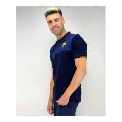 Polo Fútbol Club Barcelona Azul Marino – Diseño Clásico y Detalles en Relieve tallas adulto producto oficial manga corta