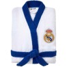 Albornoz del Real Madrid con Escudo Bordado. 100% algodón con Acabado de Rizo. Producto Oficial