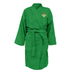 Albornoz Oficial del Rela Betis Balompié tallas infantiles 100% Algodón Rizo Americano, producto oficial