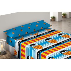 Juego de sábanas Valencia Club de Fútbol 3 Piezas sábana, bajera y funda de almohada para cama 150cm producto oficial