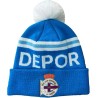 Gorro invierno Real Club Deportivo de La Coruña con borla talla adulto escudo bordado producto oficial