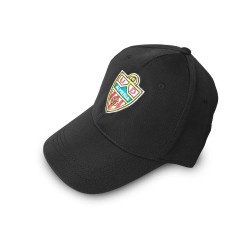 Gorra Unión Deportiva Almería talla adulto ajustable color negra escudo bordado producto oficial