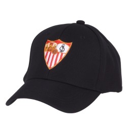 Gorra del Sevilla Fútbol Club negra adulto ajustable escudo color bordado producto oficial