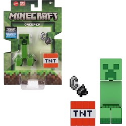 Minecraft figura Creeper incluye bloque de dinamita, sílex y acero Mattel edad +6 años JCN29