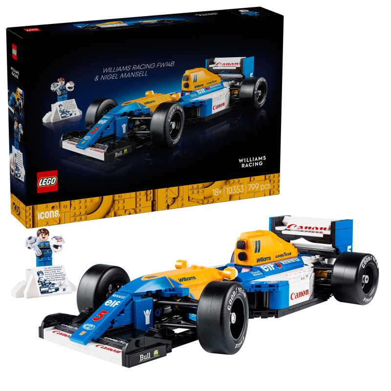 LEGO 10353 Williams Racing FW14B y Nigel Mansell Speed Champions contiene 799 piezas - edad 18+ años. LEGO 10353 Williams Racing FW14B y Nigel Mansell Speed Champions contiene 799 piezas - edad 18+ años.