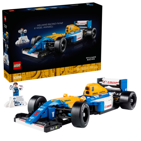 LEGO 10353 Williams Racing FW14B y Nigel Mansell Speed Champions contiene 799 piezas - edad 18+ años.