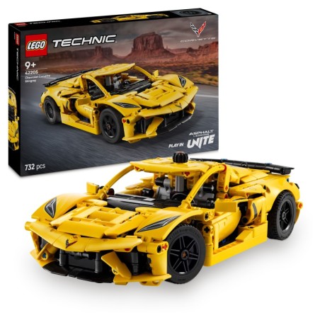 LEGO 42205 Chevrolet Corvette Stingray Technic contiene 732 piezas - edad 9+ años.