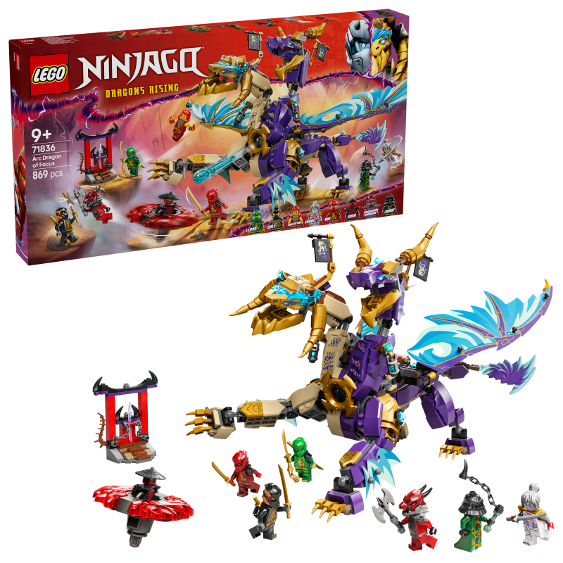 LEGO 71836 Dragón de la Concentración: Arc NINJAGO contiene 869 piezas - edad 9+ años. LEGO 71836 Dragón de la Concentración: Arc NINJAGO contiene 869 piezas - edad 9+ años.