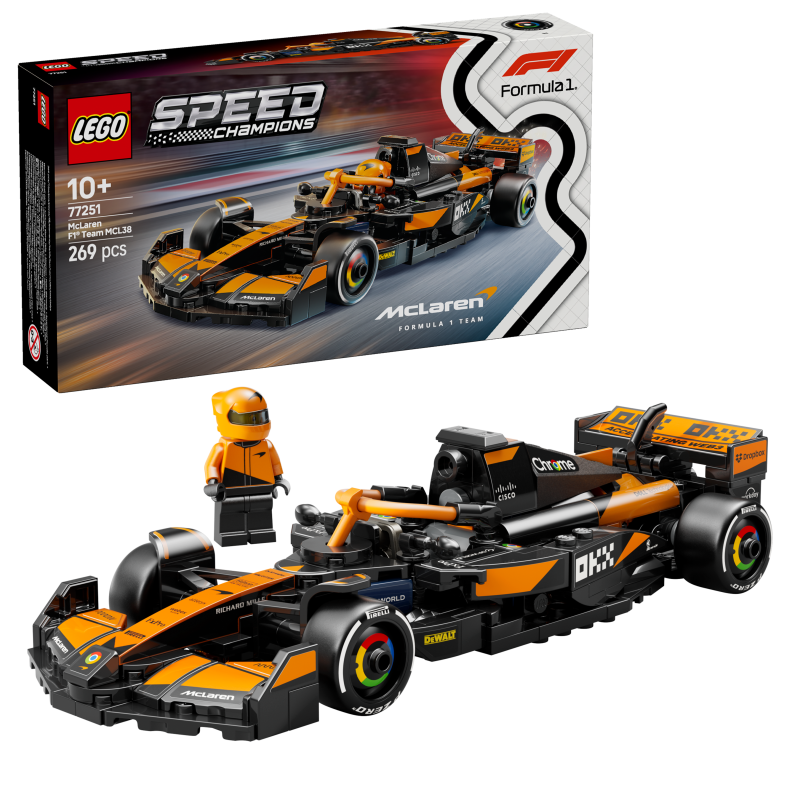 LEGO 77251 Coche de Carreras McLaren F1® Team MCL38 Speed Champions contiene 269 piezas - edad 10+ años. LEGO 77251 Coche de Carreras McLaren F1® Team MCL38 Speed Champions contiene 269 piezas - edad 10+ años.