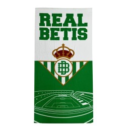 Toalla playa Real Betis Balompié tamaño grande 180x90cm diseño estadio Benito Villamarín producto oficial