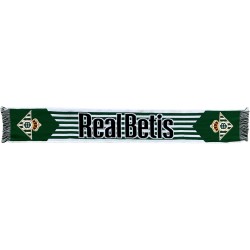 Bufanda Real Betis rayas horizontales escudos laterales Tamaño aproximado 130x20 cm producto oficial
