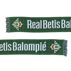 Bufanda Real Beti Balompié fondo verde con rombos letras blancas tamaño aproximado 130x20cm