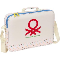 Cartera Extraescolar bandolera Benetton Topitos tamaño 38x28x6 cm producto oficial.