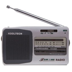 Radio transistor Kooltech CPR129 AM/FM con altavoz, antena telescópica tamaño 11x6,5x2,5cm, utiliza 2 pilas AA no incluidas