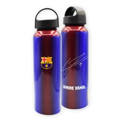 Botellín de agua Fútbo Club Barcelona con firma de Lamine Yamal 600ml aluminio producto oficial