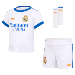 Kit Bebé Equipación Real Madrid blanca camiseta pantalón y calcetines talla 6 meses producto oficial