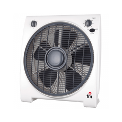 Ventilador de suelo BF4 45W 4 aspas 3 potencias blanco rejilla multidireccional con temporizador 30cm de diámetro marca FM