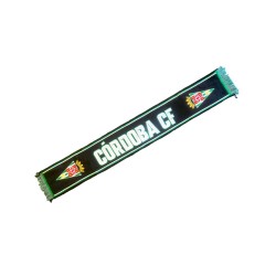 Bufanda Córdoba Club de Fútbol tamaño 140x20cm producto oficila fondo negro escudos laterales