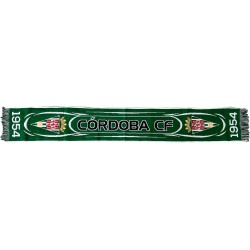 Bufanda Córdoba Club de Fútbol tamaño 140x20cm producto oficial fondo verde efectos