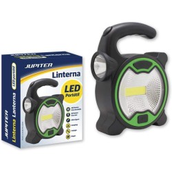 Jupiter Linterna COB+1 LED – Foco Bombilla 160lm, Foco LED 60lm – Funciona con 3 Pilas AA