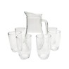 Juego Jarra de vidrio con 6 vasos tallados para bebidas capacidad Jarra 1 litro