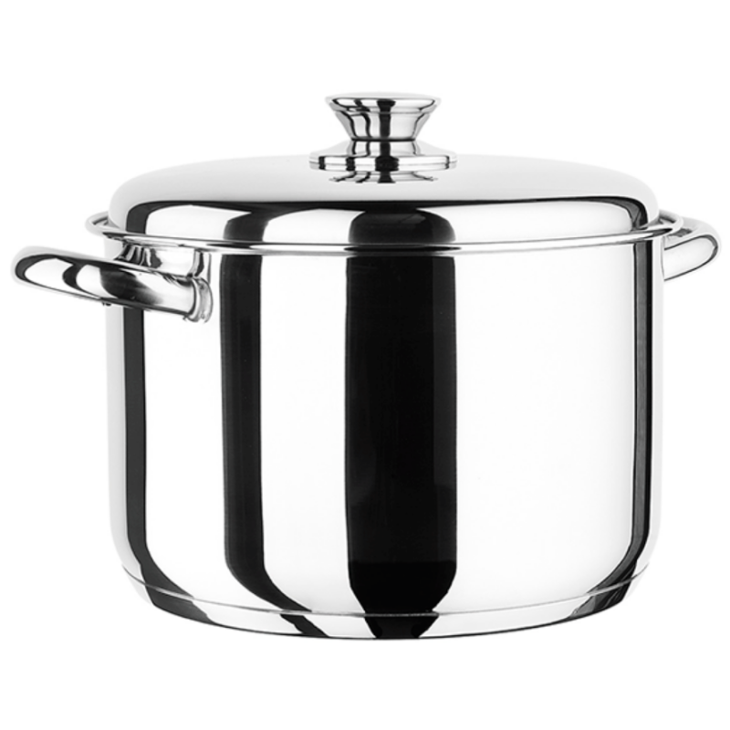Olla Ecco Acero con tapa Inoxibar Acero inoxidable 18-10 para todo tipo de cocinas, 28cm diámetro 22 altura capacidad 13 litros