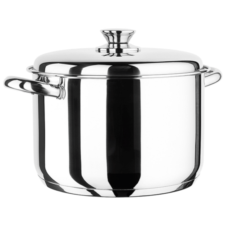 Olla Ecco Acero con tapa Inoxibar Acero inoxidable 18-10 para todo tipo de cocinas, 28cm diámetro 22 altura capacidad 13 litros