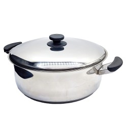 Cacerola Ladycor con tapadera 32cm diámetro acero 18-10 Lacor con 12 cm de altura válido para gas eléctrica y vitrocerámica