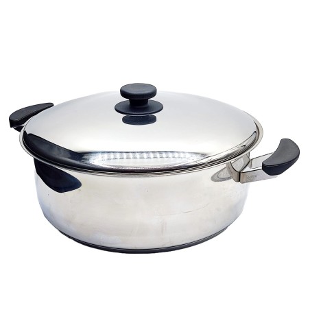 Cacerola Ladycor con tapadera 32cm diámetro acero 18-10 Lacor con 12 cm de altura válido para gas eléctrica y vitrocerámica