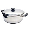 Cacerola Ladycor con tapadera 32cm diámetro acero 18-10 Lacor con 12 cm de altura válido para gas eléctrica y vitrocerámica