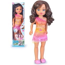 Nancy Coconut Brunette, Muñeca Vestida con un Conjunto Veraniego, Morena de Ojos Azules Famosa 45cm altura edad +3 años