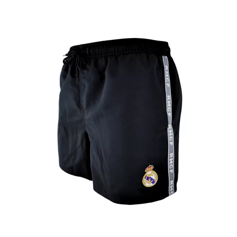 Bañador Real Madrid para adulto color negro producto oficial Material: poliéster con bolsillos laterales
