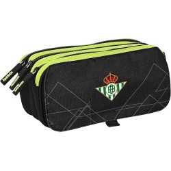 Portatodo Real Betis Balompié tres compartimentos con cierre de cremallera producto ofiical tamaño apox  21.5x8x10 cm