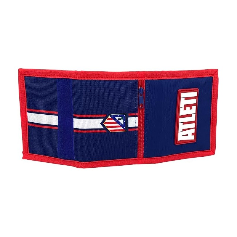 Atlético de Madrid Billetera producto oficial con diferentes compartimentos para monedas, billetes y documentos