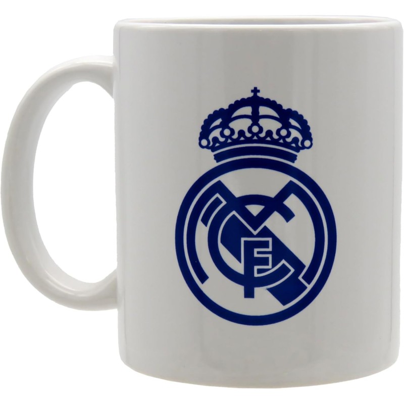 Real Madrid Taza desayuno Cerámica Escudo Azul en Caja producto oficial