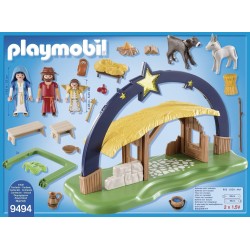 PLAYMOBIL Christmas 9494 Belén con Luz, incluye 4 figuras edad +4 años