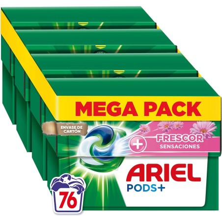 ARIEL Platinum PODS Detergente Lavadora Liquido con toque de Leonor 76 Lavados 4x19