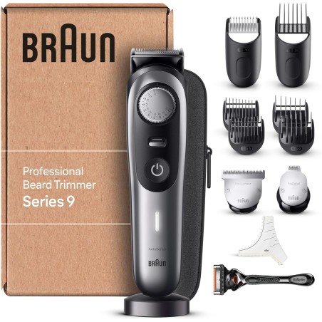 Braun Recortadora De Barba BT9440, Cortapelos Con Accesorios, Uso En Seco y En Mojado, 180 Minutos Autonomía