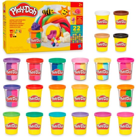 Play-Doh, Súper Pack de Colores con 22 Botes de Plastilina, Manualidades Infantiles, Juegos Creativos, Niños y Niñas de 2 Años