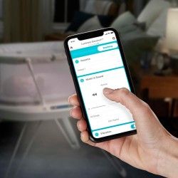 Fisher-Price Cuna Moises con Luces, Sonidos y Vibraciones - App Smart Connect - Regalo para Bebés de 0+ Meses, GXL76