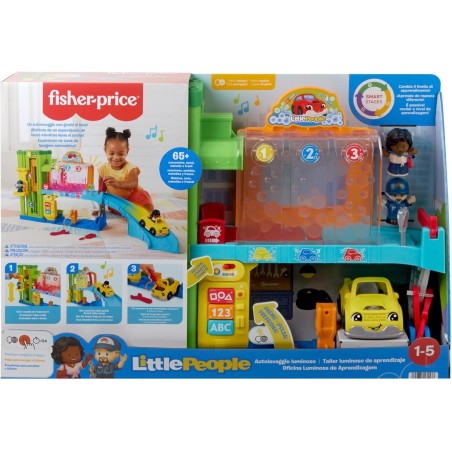 Fisher-Price Little People Garaje con Figuras, Sonidos, Juguetes bebés +1 año, español  portugués  Italiano inglés HRB34