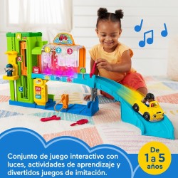 Fisher-Price Little People Garaje con Figuras, Sonidos, Juguetes bebés +1 año, español  portugués  Italiano inglés HRB34