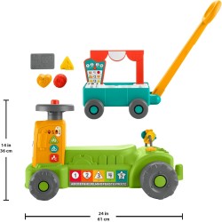 Fisher-Price Ríe y aprende Tractor 4 en 1 Correpasillos transformable con Actividades, Luces y Sonidos, +6 Meses Mattel HRB83