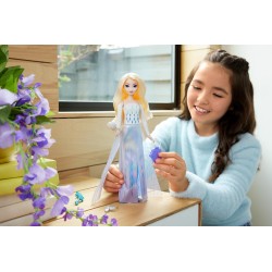 Mattel Disney Frozen Elsa Spin And Reveal Muñeca princesa que revela sorpresas y accesorios, juguete +3 años HTG25